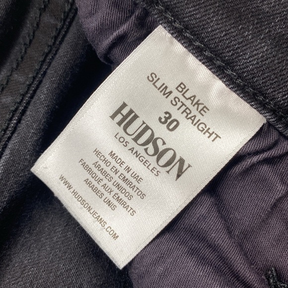 Hudson Blake Slim Straight Fit Twill Denim Jeans (Black) - Picture 15 of 16